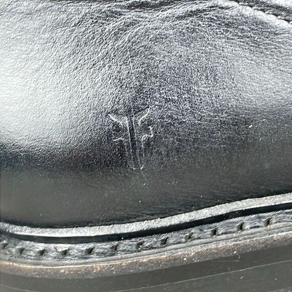 Frye Julie Women’s Sz 9B Black Leather Hi Top Lace Up Lug Almond Toe Combat Boot - Picture 12 of 12